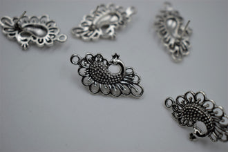 Beautiful Peacock Ethenic Trending Design Silver Oxidised Ear Stud With Fine Detailing (100 gm)