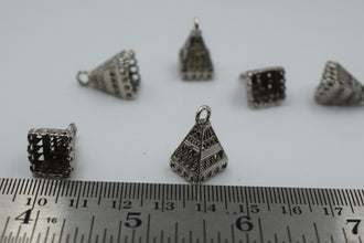 Small Size Square Base Silver Oxidised Jhumka Base (100 gm)
