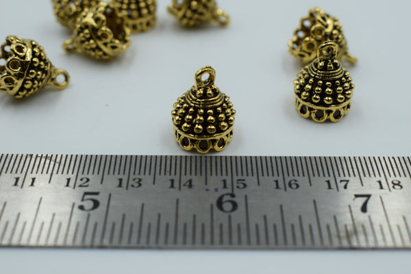 Small Size Alloy Golden Jhumka Base With Beautiful Texture