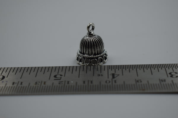 Small Size Alloy Silver Jhumka Base With Fine Texture (100 gm)