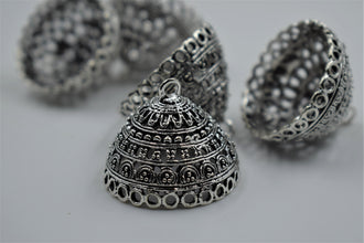 Big Size Alloy Silver Jhumka Base With Beautiful Design (100 gm)