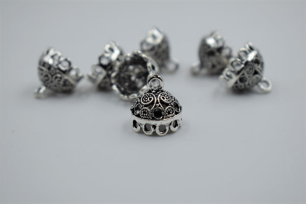 Small Size Alloy Silver Jhumka Base With Fine Detailing (100 gm)