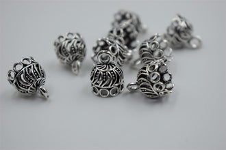 Small Size Alloy Silver Jhumka Base With Carving (100 gm)
