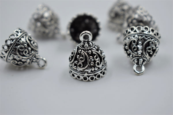 Small Size Alloy Silver Jhumka Base With Fine Detailing (100 gm)