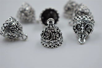 Small Size Alloy Silver Jhumka Base With Fine Detailing (100 gm)