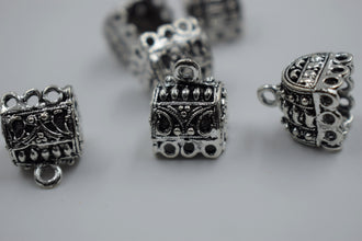 Small Size Alloy Silver Rectangle Jhumka Base With Fine Carving (100 gm)