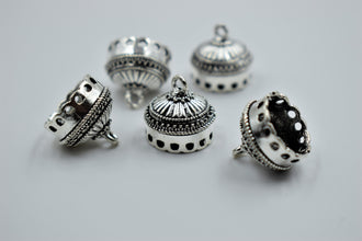 Small Size Alloy Silver Jhumka Base With Beautiful Detailing (100 gm)