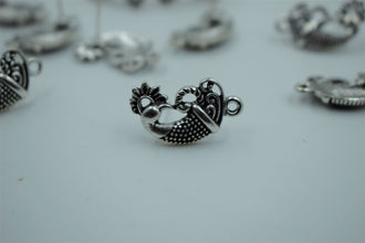 Beautiful Peacock Design Silver Oxidised Ear Stud (100 gm)