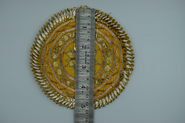Yellow Shaktiman Gota Patch 5 inch (5 Pc)