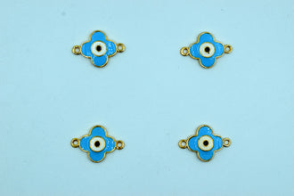 Sky Blue Color Flower Design Evil Eye Rakhi pendant (Pack of 12)