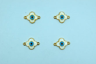 White Color Flower Design Evil Eye Rakhi pendant (Pack of 12)