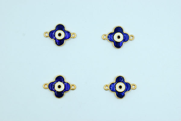Flower Design Navy Blue Evil Eye Rakhi pendant (Pack of 12)