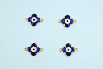 Flower Design Navy Blue Evil Eye Rakhi pendant (Pack of 12)