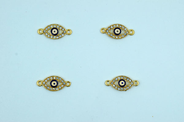 Stone Studded Navy blue Eye Shape Rakhi pendant (Pack of 12)