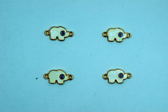 White Evil Eye Elephant Rakhi pendant (Pack of 12)