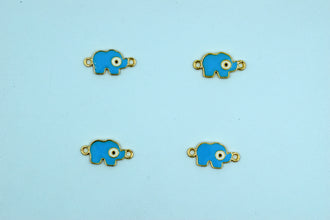Sky Blue Evil Eye Elephant Rakhi pendant (Pack of 12)