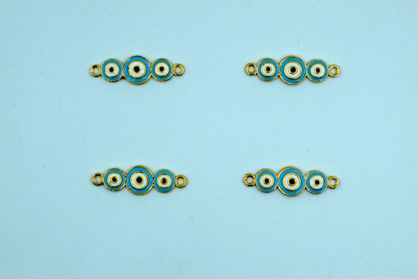 Triple Sky Blue Evil Eye Elephant Rakhi pendant (Pack of 12)