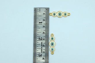 White Triple Evil Eye Rakhi pendant (Pack of 12)