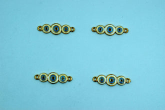 White Triple Evil Eye Rakhi pendant (Pack of 12)
