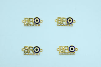 Bro With Navy Blue Evil Eye Rakhi pendant (Pack of 12)