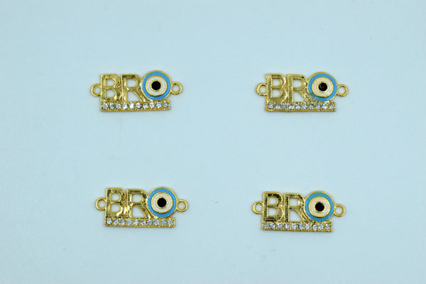 Bro With Sky Blue Evil Eye Rakhi pendant (Pack of 12)