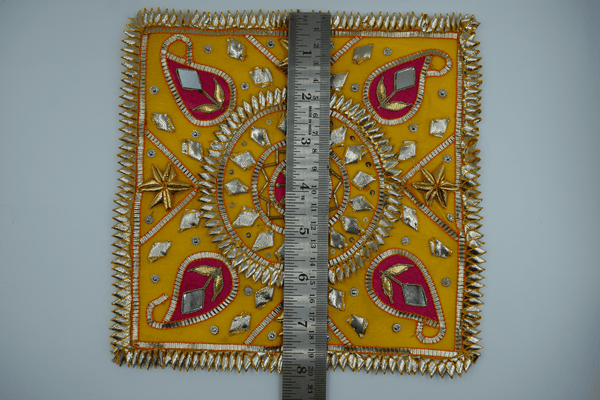 Yellow Square 8*8 Inch Gotapatti Patch