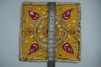 Yellow Square 8*8 Inch Gotapatti Patch