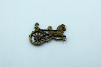 Horse cart Englishmen Black Metal Charm (Pack of 10)