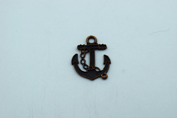 Black Metal Anchor Charm (10 Pc)