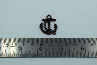 Black Metal Anchor Charm (10 Pc)