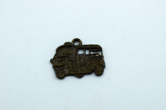 Auto Rickshaw Design Black Metal Charm (10 Pc