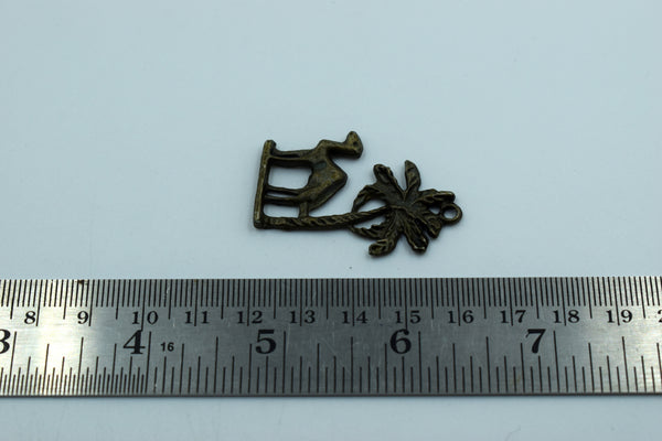 Camel With Tree Black Metal Charm (10 Pc)