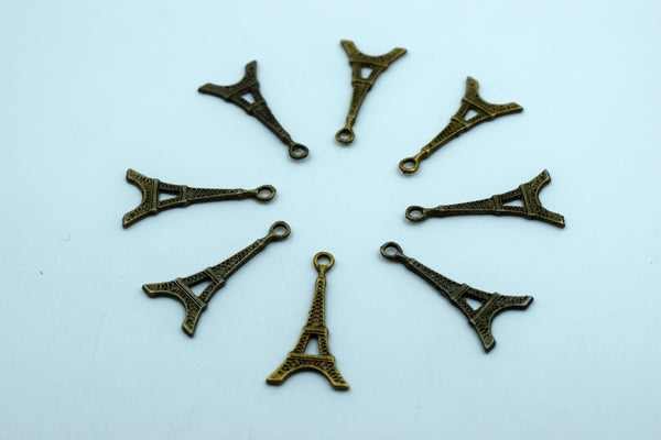 Eiffel Tower Black Metal Charm (10 Pc)