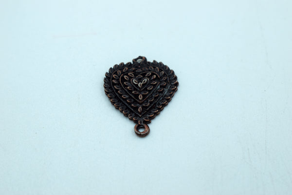 Black Polish Beautiful Heart Pendant For Bracelets (10 Pc)