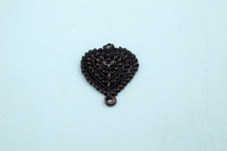 Black Polish Beautiful Heart Pendant For Bracelets (10 Pc)