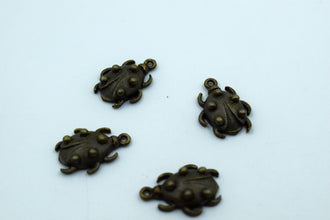 Black Beetle Metal Charm (10 Pc)