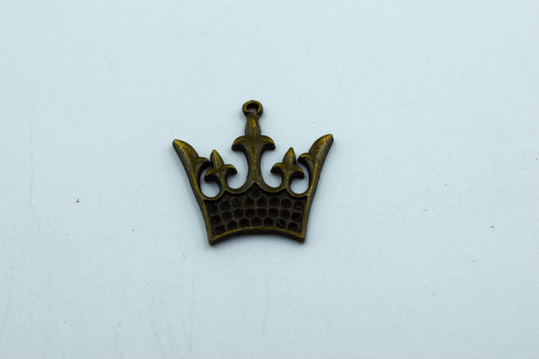 King Crown Black Metal Charm (10 Pc)