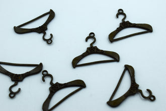 Hanger Shape Black Metal Charm (10 Pc)
